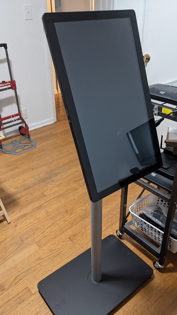 Attach monitor or computer to stand using provided 4mm VESA screws.