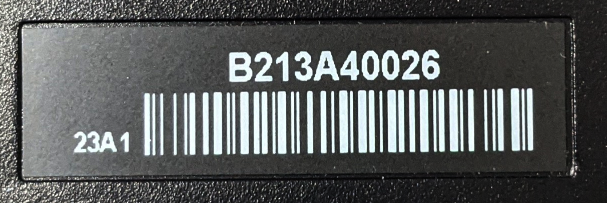 Typical Elo Barcode Label