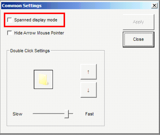 Spanned display mode setting in Common Settings