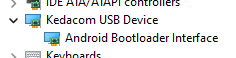 Device Manager showing Kedacom USB Device