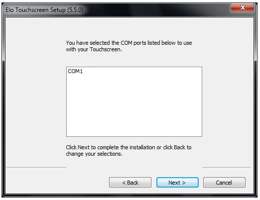 Confirm COM port selection