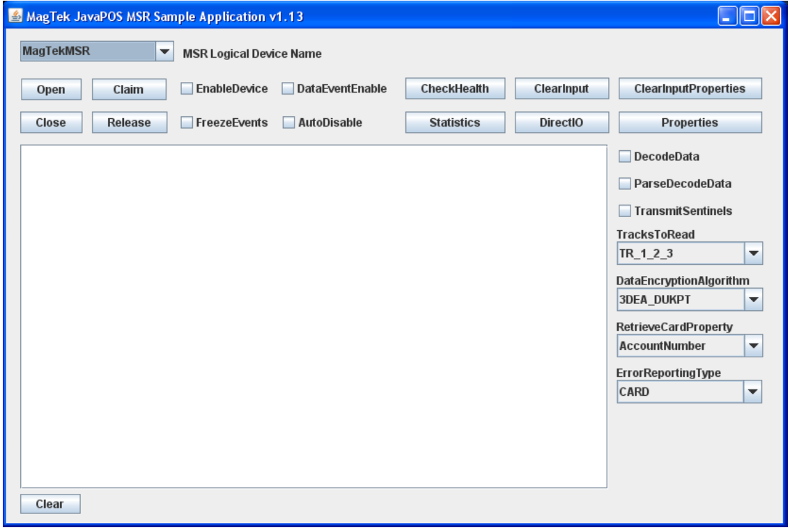 MSRSample application interface