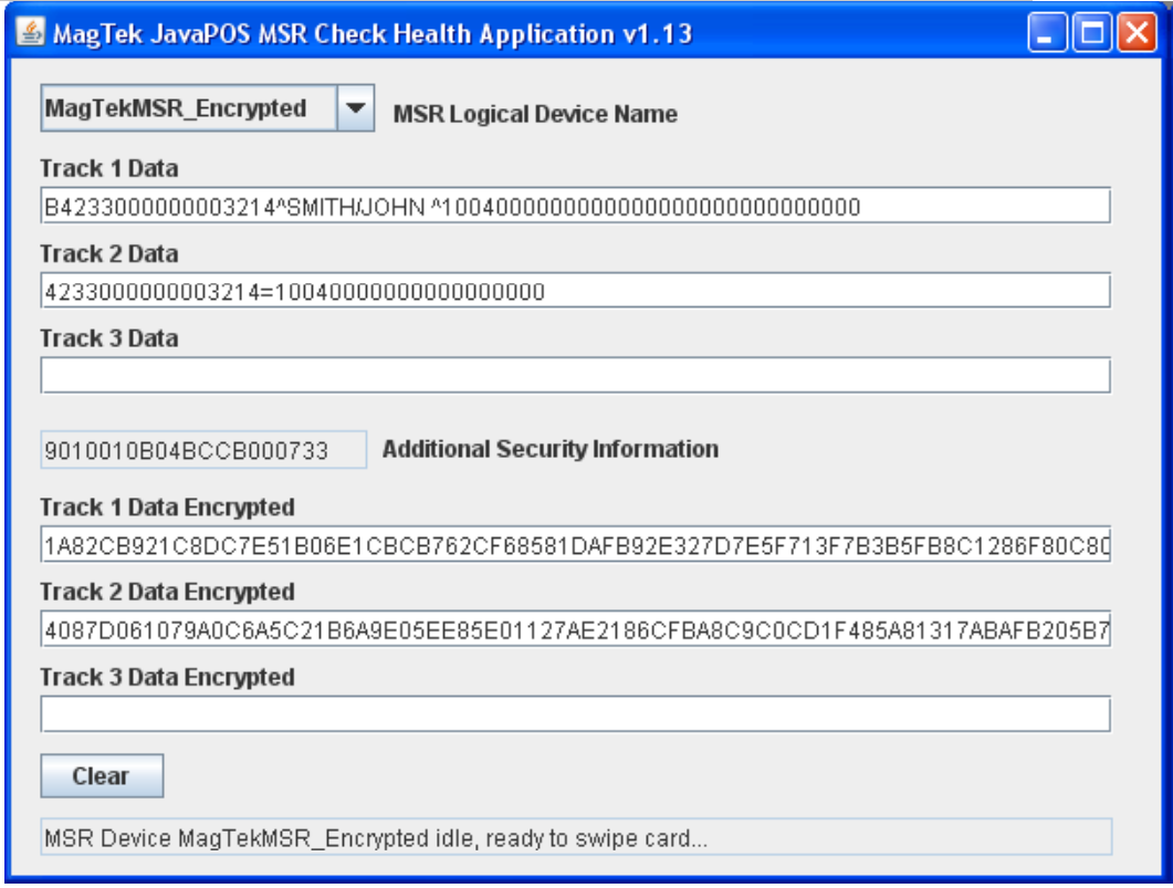 MSRUtility encrypted swipe data