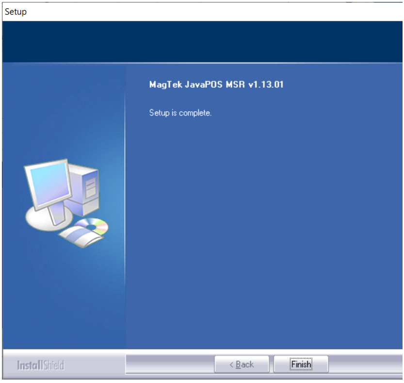 JPOS installer finish screen