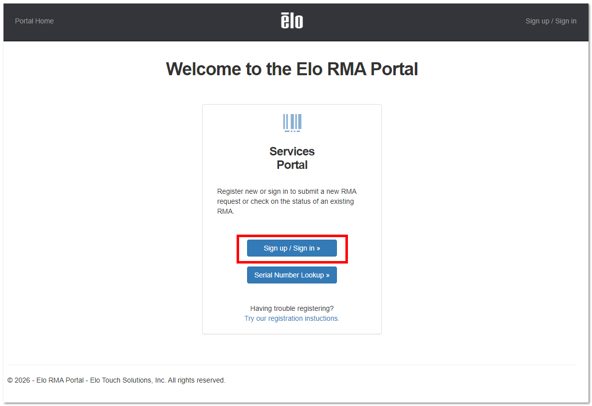 Sign up/Sign In button