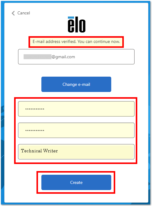 Set up password and display name