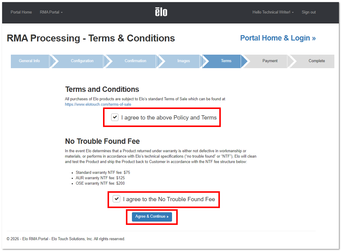 Agree to terms and conditions