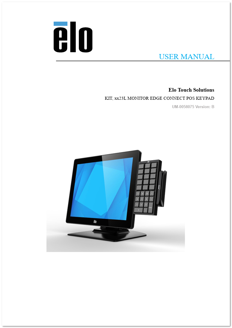 Couverture du manuel de l'utilisateur du pavé numérique Elo Edge Connect 10 touches