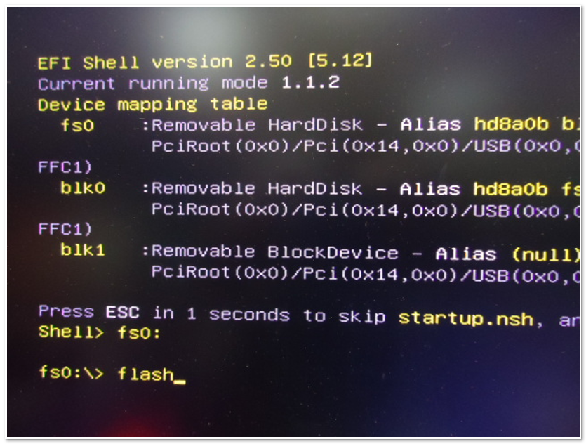 Flashowanie BIOS BIN w UEFI Shell