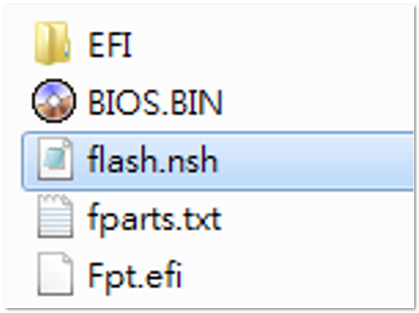 USB köküne kopyalanmış BIN dosyaları