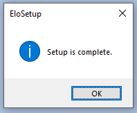 Prompt di completamento dell'installazione