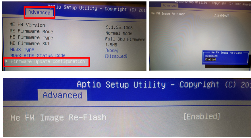 Impostazione di Re-Flash Immagine Me FW su Abilitato