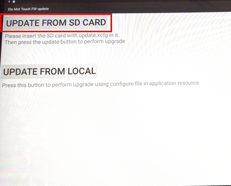 Приложение Elo Mxt Touch FW Update