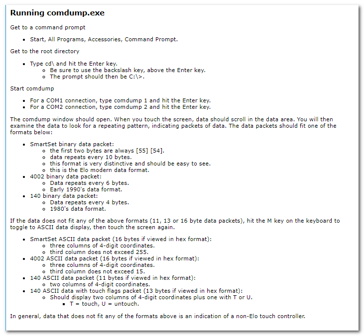 Comdump 명령 프롬프트