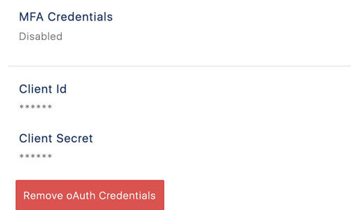 oauth kimlik bilgilerini kaldır