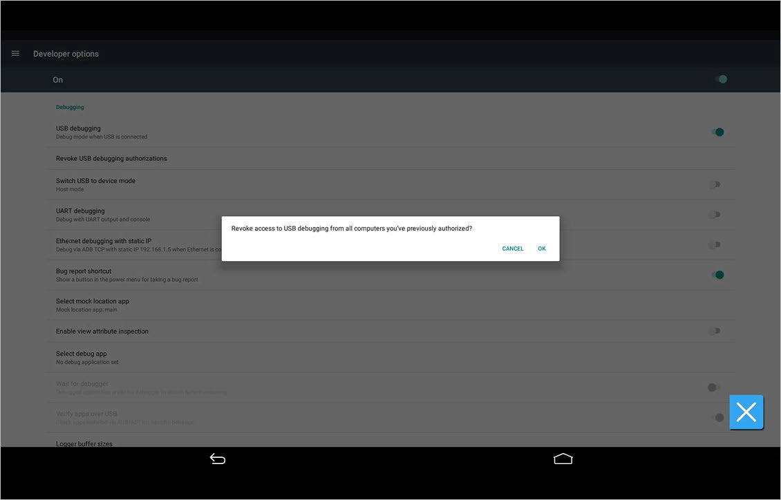 Revocar autorizaciones de depuración USB