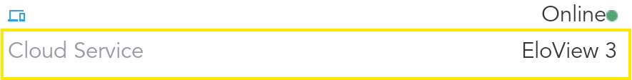 Cloud Service field displayed on the Diagnostics page