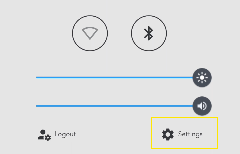 Settings option in the device Admin menu